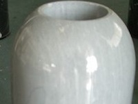 White Travertine Vase - Made in Italy